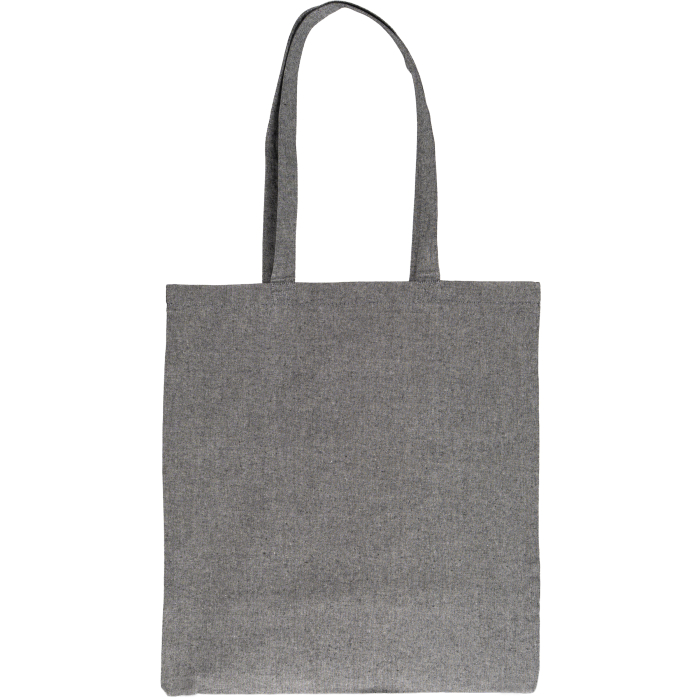 Torba bawełniana z recyklingu z długimi uszami 140 g/m2, czarny