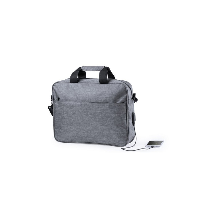 Torba na dokumenty, torba na laptopa 14", ochrona RFID szary