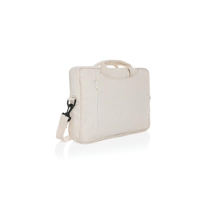 Torba na laptopa 15,4" AWARE™ Laluka, bawełna z recyklingu biały