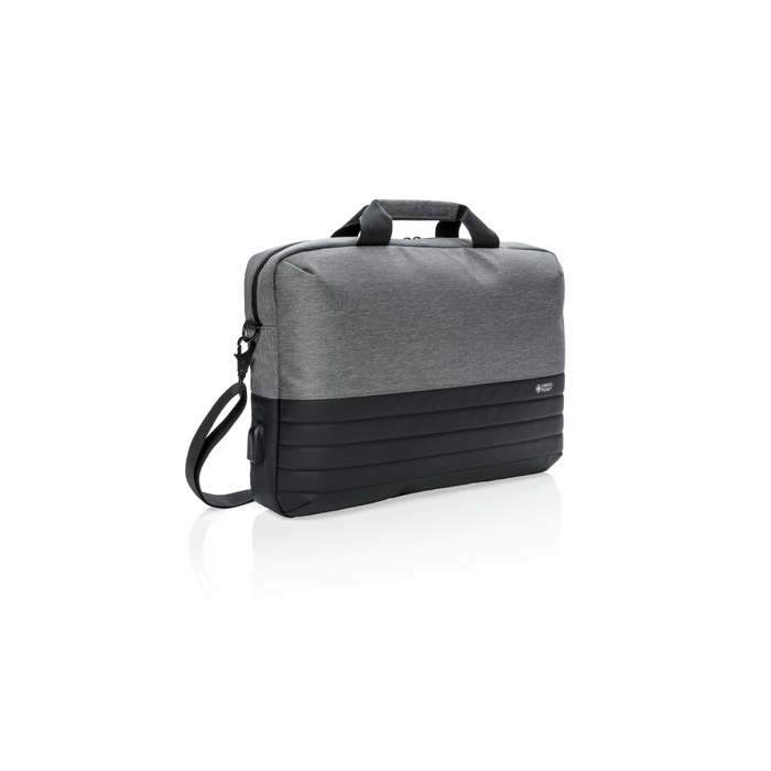 Torba na laptopa 15,6" Swiss Peak, ochrona RFID szary, czarny