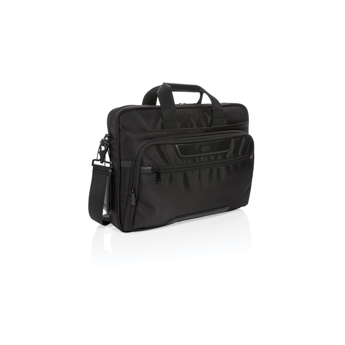 Torba na laptopa 15,6" Swiss Peak RPET Voyager, ochrona RFID czarny
