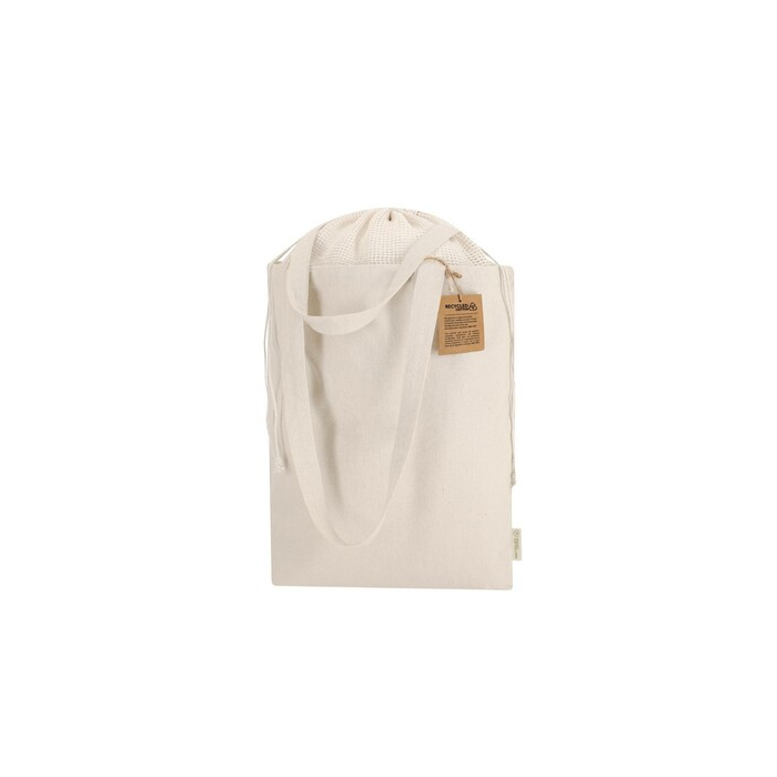 Torba na zakupy z bawełny z recyklingu beżowy