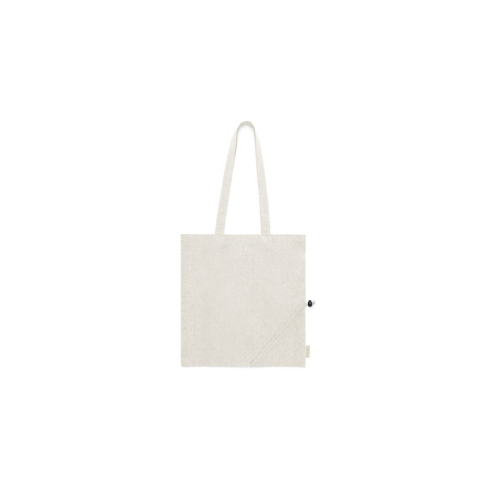Torba na zakupy z bawełny z recyklingu, składana neutralny
