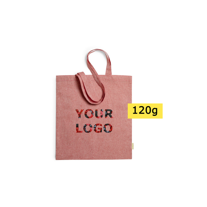 Torba z bawełny z recyklingu na zakupy czerwony