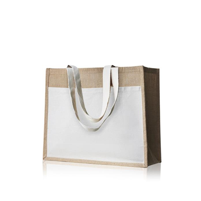 Torba z juty z kieszenią z bawełny 100% / SunSet