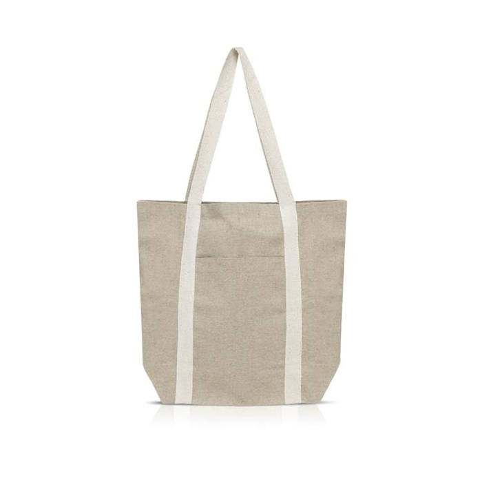 Torba z recyklingowej bawełny 300g z zewnętrzną kieszenią / DAILYBAG