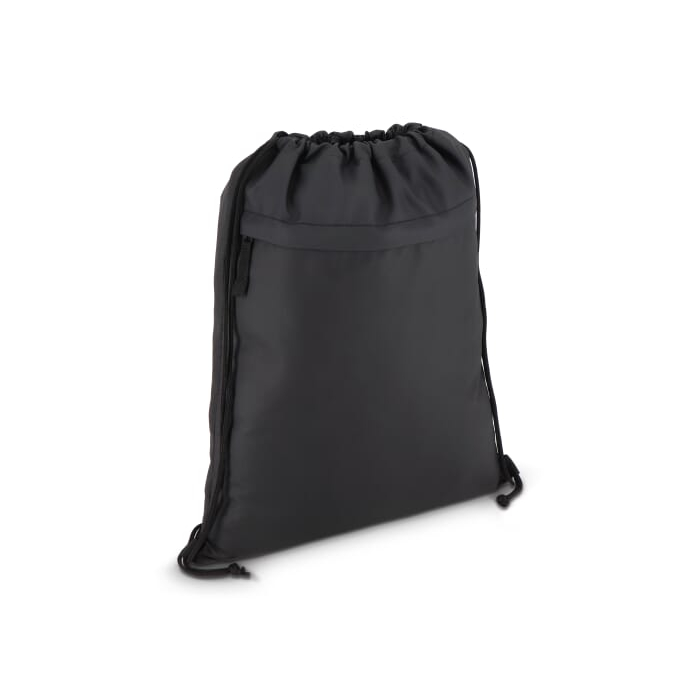 Torba ze sznurkiem z powlekanego PU R-PET 600D, wymiary 33 x 42 cm