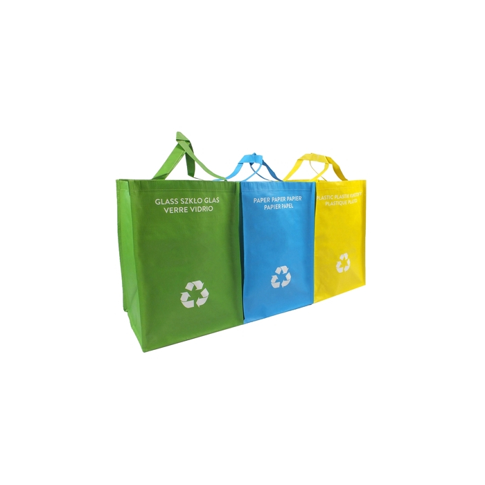 Torby do segregacji, 3 szt. | Justin wielokolorowy