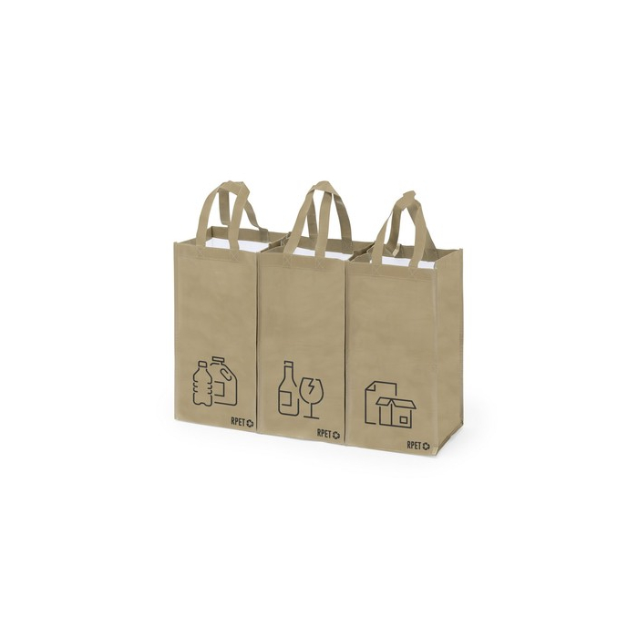 Torby do segregacji RPET, 3 szt. neutralny