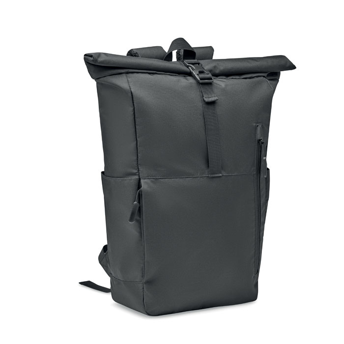 VALLEY ROLLPACK - 300D RPET plecak typu rolltop, Czarny