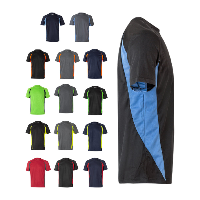 VL SLAYER. Dwukolorowa koszulka techniczna w kształcie ptasiego oka (160 g/m²) z poliestru (100%)