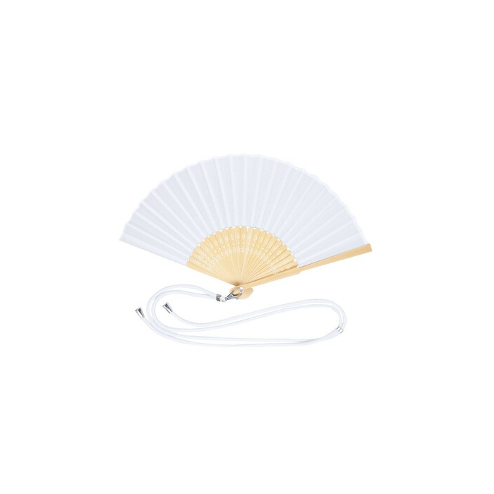 Wachlarz z bambusa biały