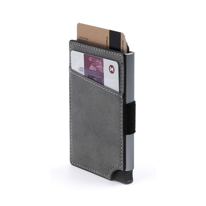 Wally Carta Vegan - Aluminiowy portfel RFID z wegańskim etui