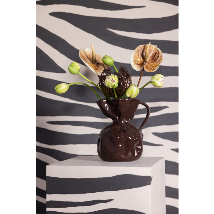 Wazon CRUMPLE, brązowy