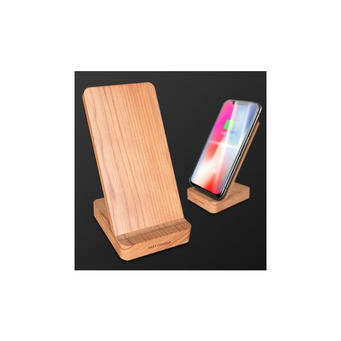 WOODY POWER STAND - Ładowarka bezprzewodowa 10W standard Qi & podstawka pod telefon