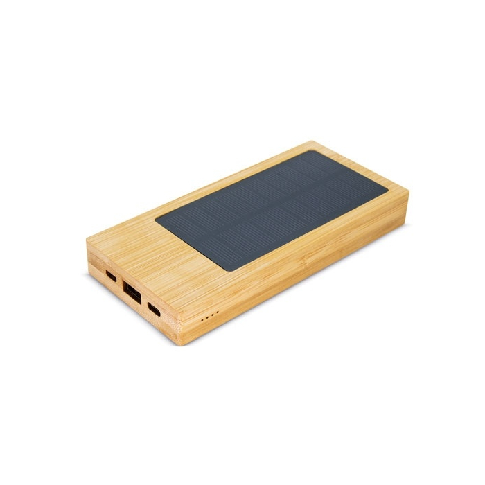 WOODZ SUNNY - Bambusowy powerbank z panelem solarnym