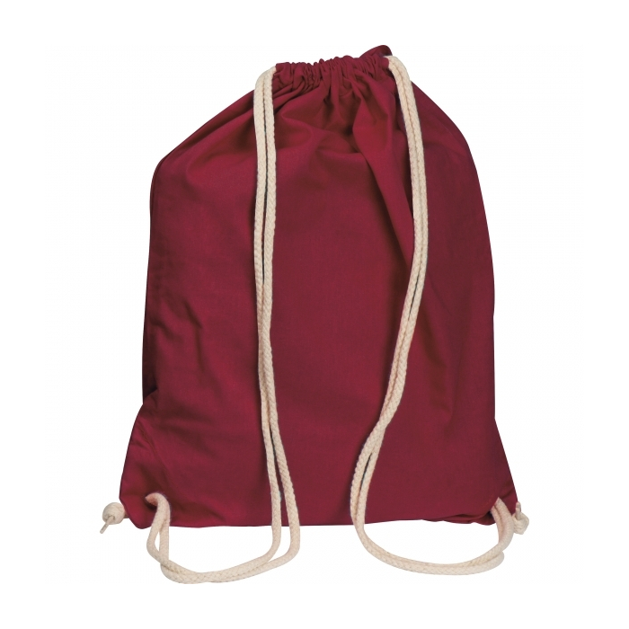 Worek sportowy bawełniany 140 g/m2 CARLSBAD, bordowy