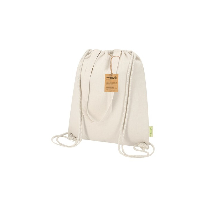 Worek termoizolacyjny ze sznurkiem z bawełny z recyklingu beżowy