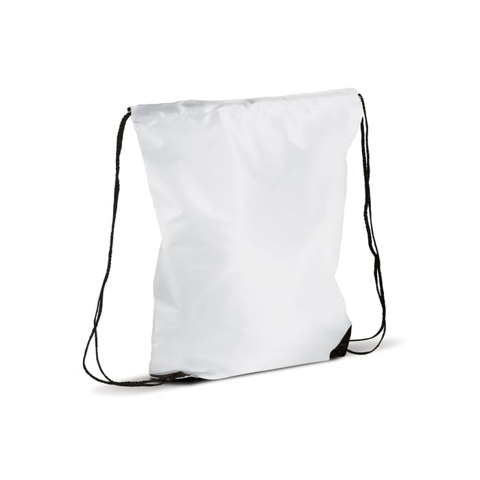 Worek ze sznurkiem 210T RPET, biały