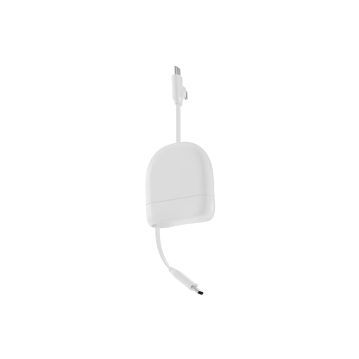 Xoopar ICE-R Chowany kabel USB-C i Lightning 60 W 1 metr, biały