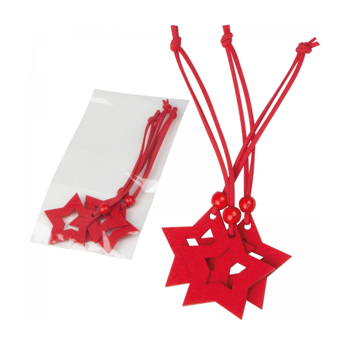 Zawieszki na choinkę gwiazdki, czerwony