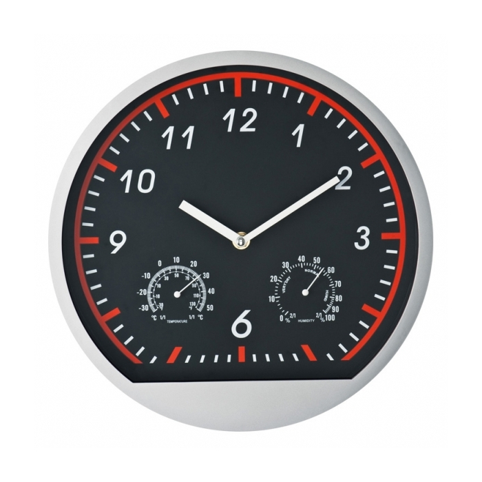 Zegar ścienny plastikowy BAGIO, czerwony