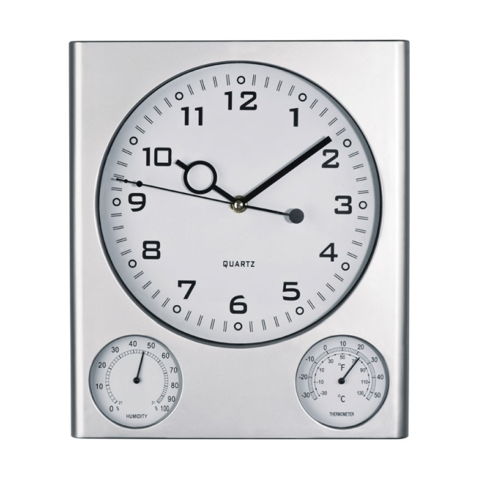 Zegar ścienny plastikowy DEN HAAG, szary