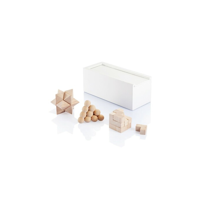 Zestaw 3 łamigłówek biały