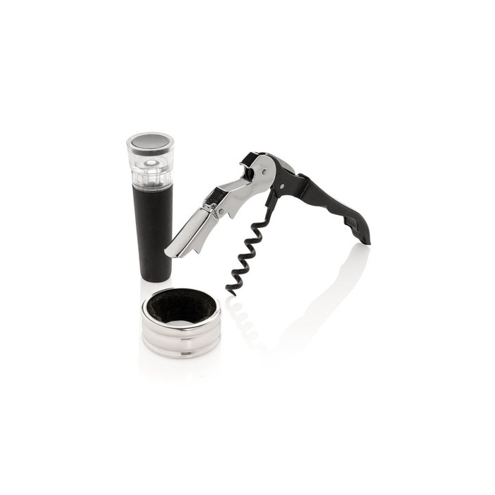 Zestaw akcesoriów do wina Vino Sommelier, 3 el. srebrny