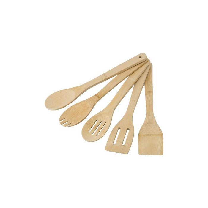 Zestaw bambusowych akcesoriów kuchennych, 5 el. brązowy