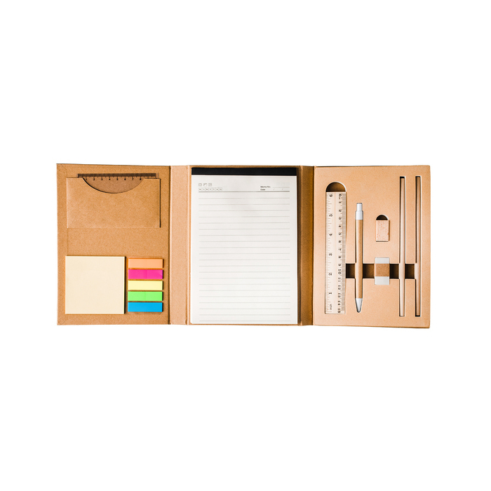 Zestaw biurkowy z notesem Sustain, beżowy
