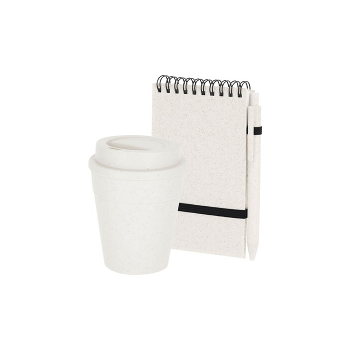 Zestaw biurowy, notes, kubek, długopis ze słomy pszenicznej neutralny