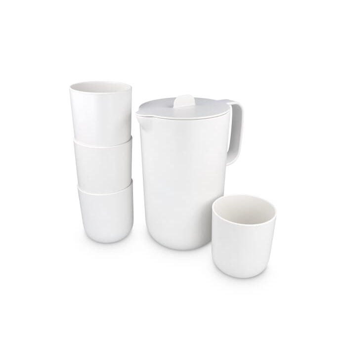 Zestaw do napojów InSideOut Liv z tworzywa rPET, 5 szt., biały