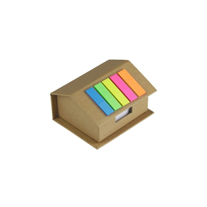 Zestaw do notatek "domek", notatnik, karteczki samoprzylepne | Oliver neutralny