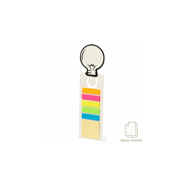 Zestaw do notatek, karteczki samoprzylepne, zakładka do książki, papier z nasionami biały