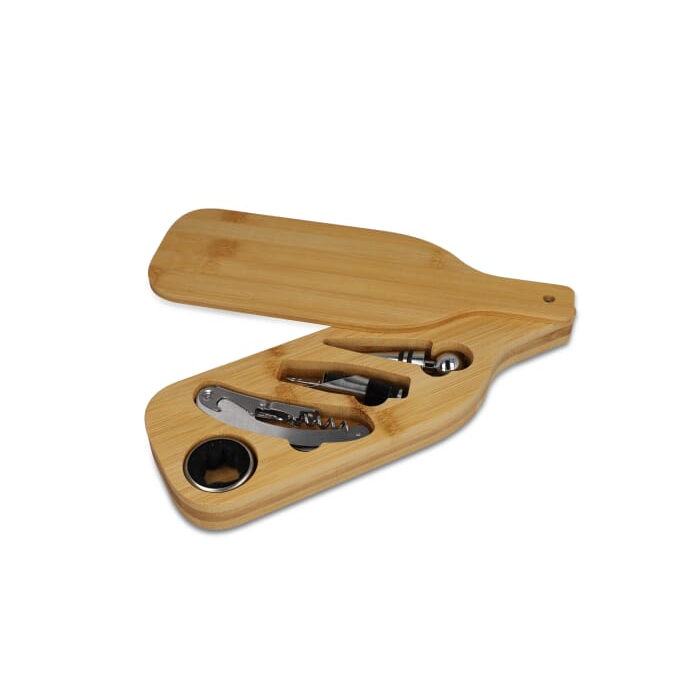 Zestaw do wina w pudełku z bambusa