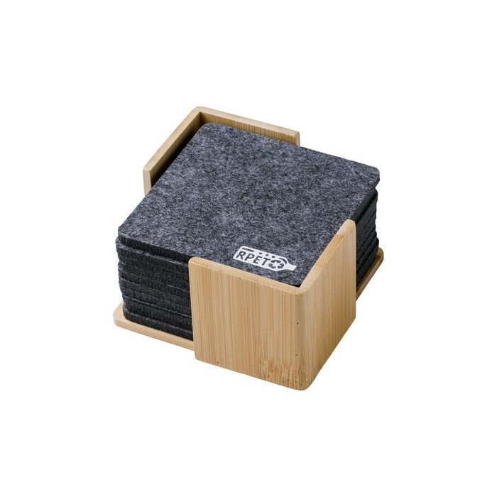 Zestaw filcowych podkładek RPET, 10 szt. szary