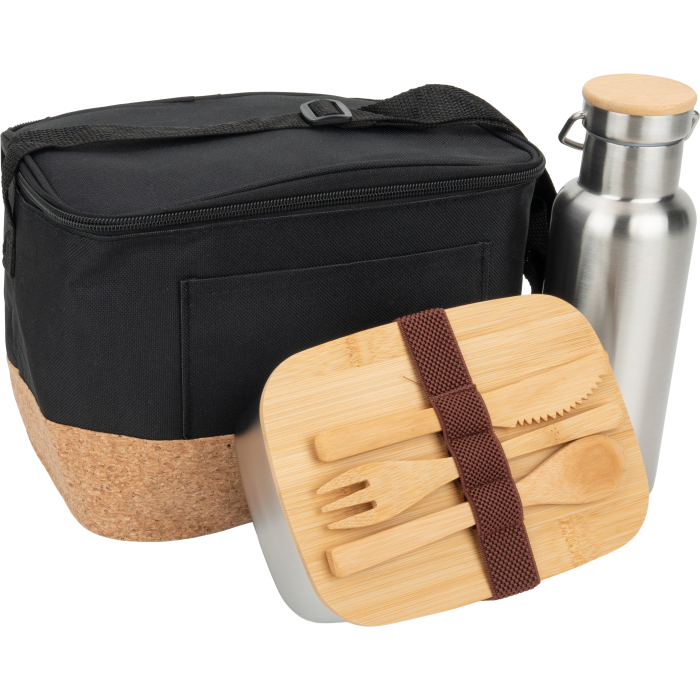 Zestaw lunch box, butelka 500 ml i torba termiczna, wielokolorowy