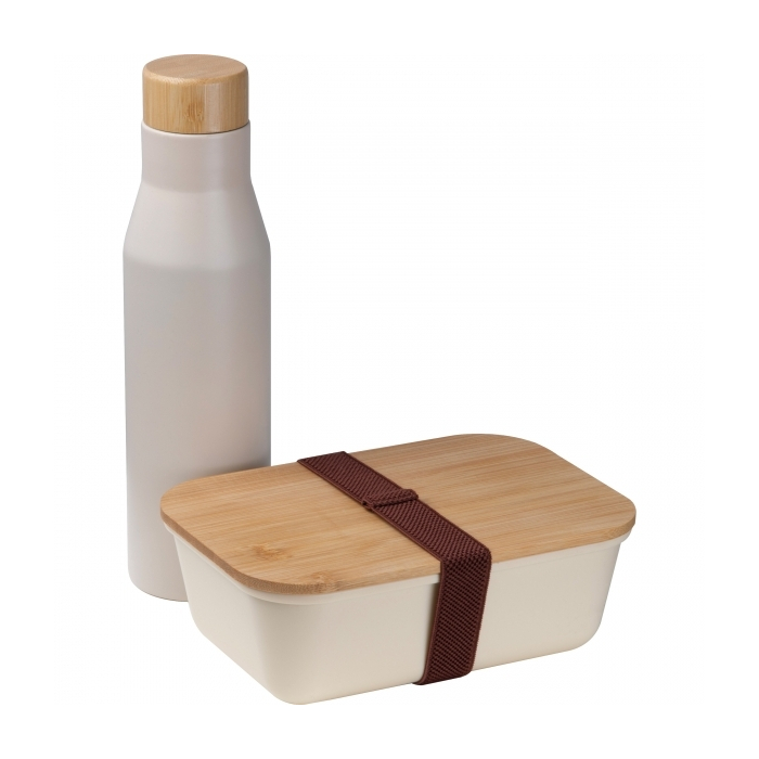 Zestaw lunchbox 1000 ml i butelka termiczna 500 ml TORONTO, beżowy