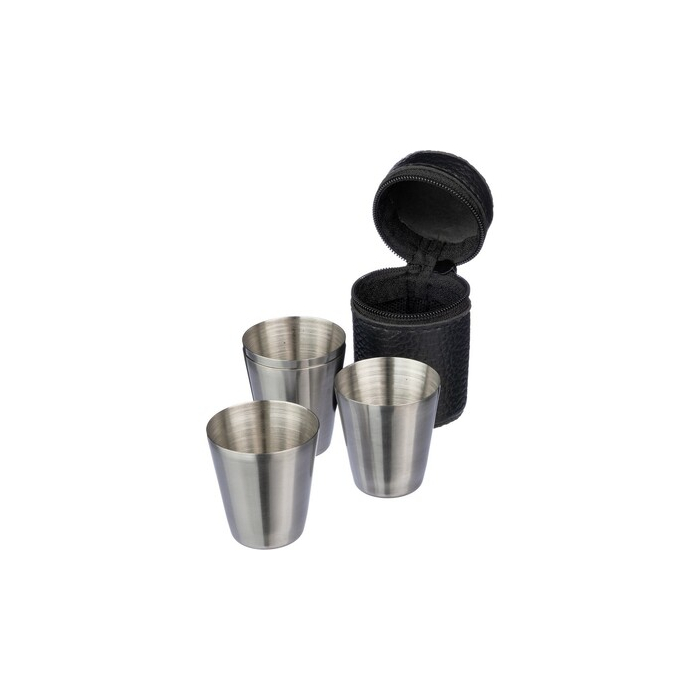 Zestaw metalowych kieliszków czarny