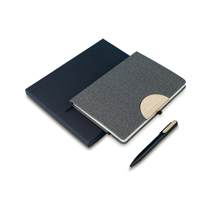 Zestaw notes z długopisem Fold, szary