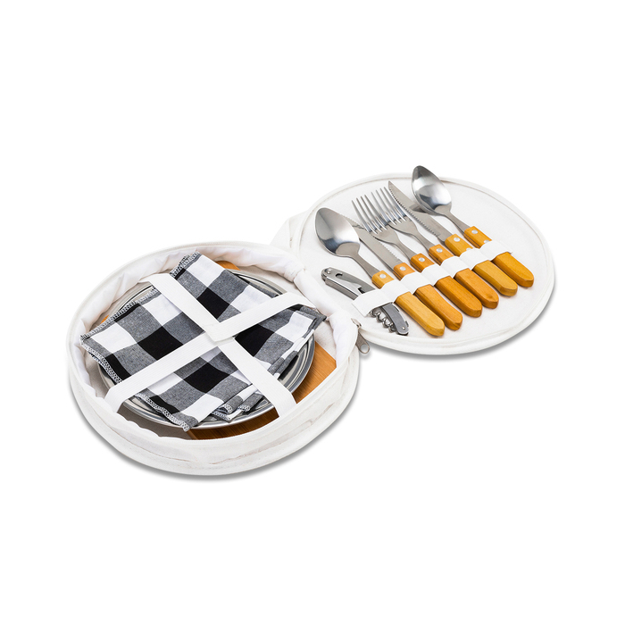 Zestaw piknikowy w etui Alvaro, biały