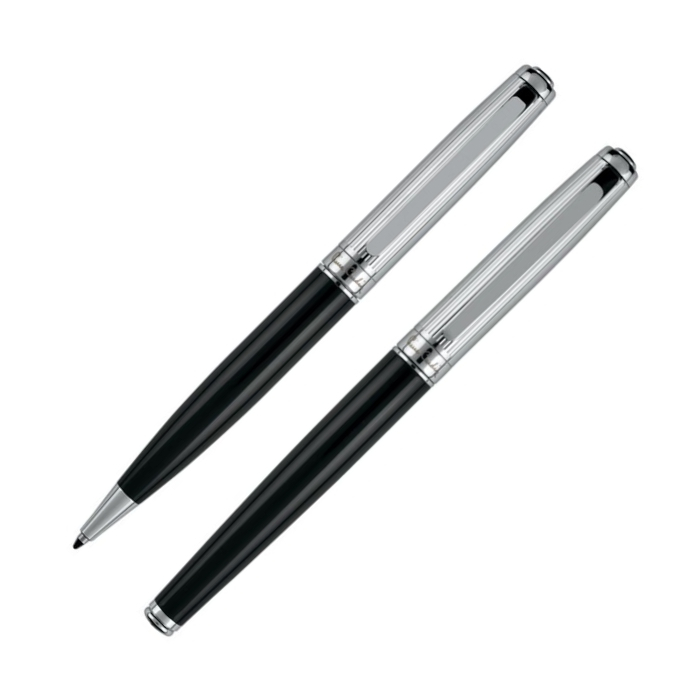 Zestaw piśmienny długopis i pióro kulkowe DIDIER Pierre Cardin, czarny