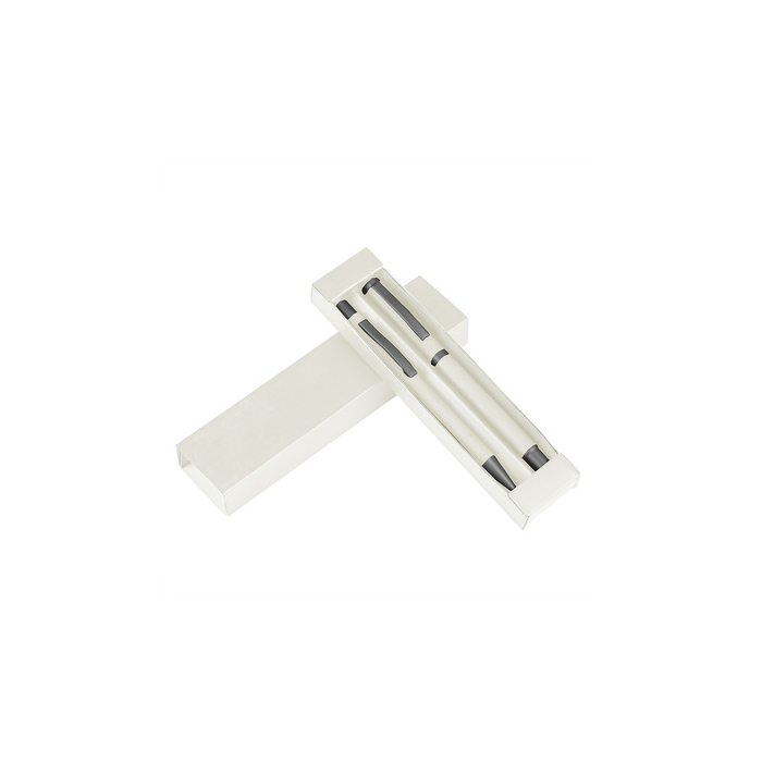 Zestaw piśmienny, długopis i pióro kulkowe | Elliot biały