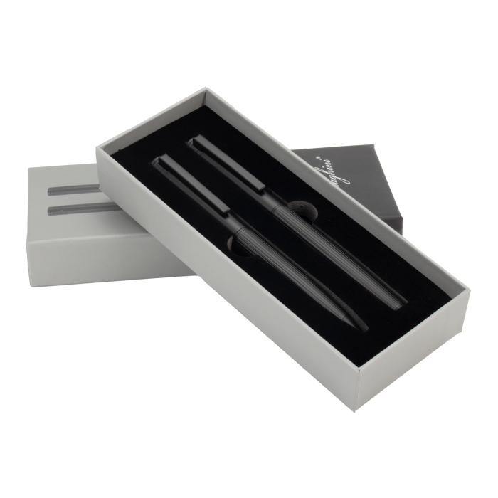 Zestaw piśmienny długopis i pióro kulkowe Ferraghini, czarny