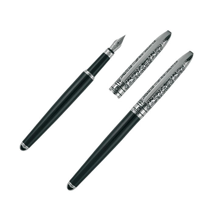 Zestaw piśmienny długopis i pióro wieczne JACQUES Pierre Cardin, czarny