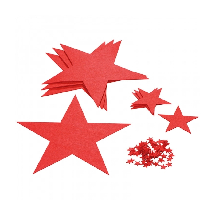 Zestaw podkładek z filcu gwiazdki KARLSTAD, czerwony