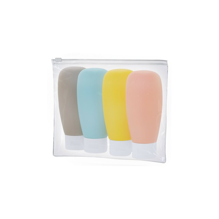 Zestaw podróżny, kosmetyczka, 4 pojemniki neutralny