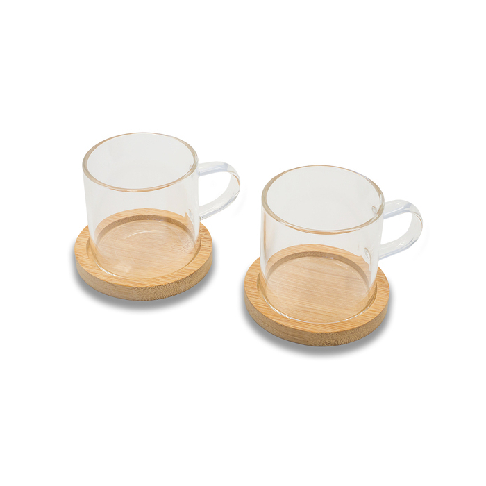 Zestaw szklanych filiżanek Liberika, transparentny