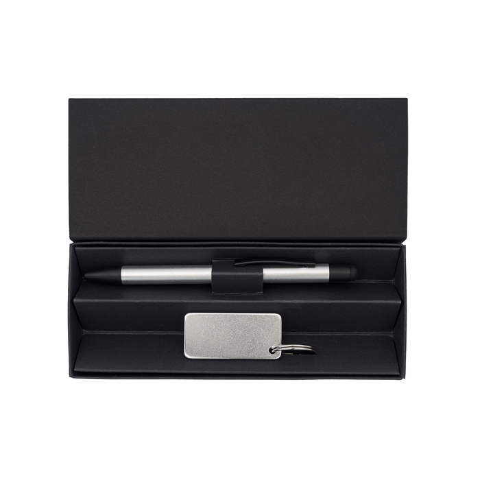 Zestaw upominkowy długopis i brelok Couple, srebrny